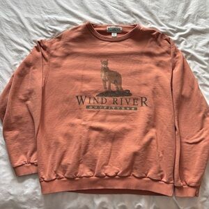 Men's Vintage Wind River Graphic Crewneck Sweater - Faded Orange